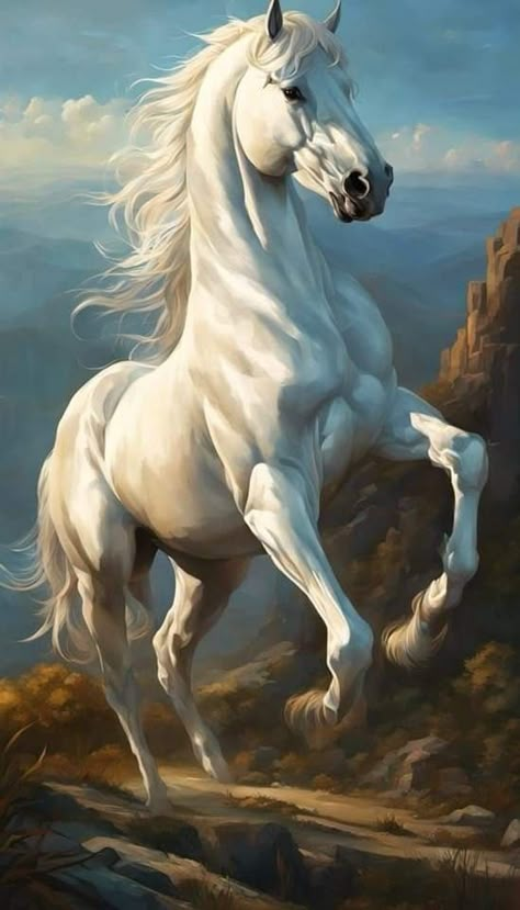 Dramatic Background, Horse Rearing, Horse Art Drawing, Sunset Canvas Painting, Beautiful Horse Pictures, Horse Galloping, Beauty In Nature, Mountain Trail, Horse Artwork