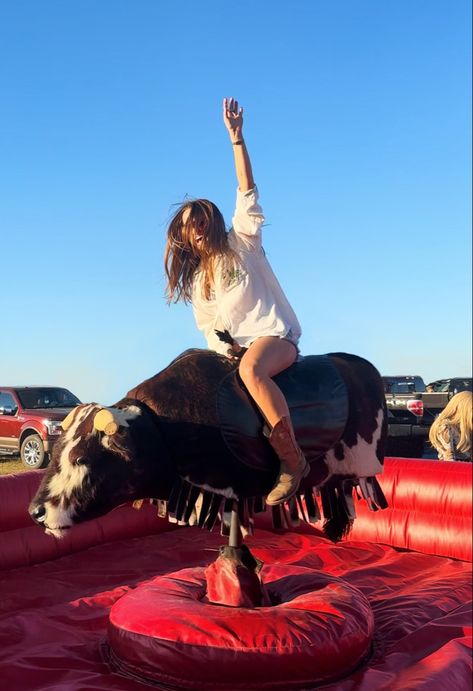 Rodeo mechanical bull auburn girl aesthetic mood Wild West Party Aesthetic, Regan Core Aesthetic, Mechanical Bull Aesthetic, Western Aesthetic Party, Summer Party Aesthetic Night, Western Party Aesthetic, Mechanical Bull Party, Bull Rider Aesthetic, Ranch Bachelorette Party