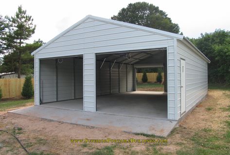 Mr. Big 24 x 40 x 9 Featured Steel Garage Metal Storage Building, Steel Garage Buildings, Metal Carport Kits, Metal Storage Buildings, Detached Garage Designs, Metal Garage Buildings, Garage Door Sizes, Building A Storage Shed, Metal Building House Plans