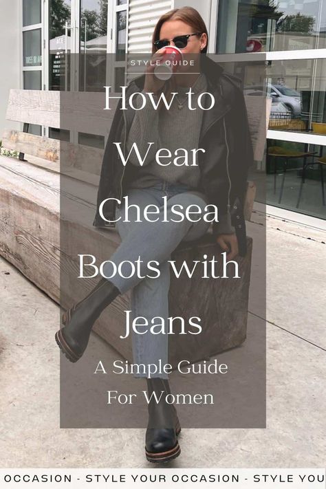 How to Wear Chelsea Boots with Jeans: A Guide For Women 2023 Chelsea Boots And Jeans Women, Chelsea Boot And Jeans, Chelsea Boots Winter Outfit Women, Jeans For Chelsea Boots, Blundstone With Jeans, Black Jeans Outfit Winter 2023, Mom Jeans And Chelsea Boots, Chelsea Boot Jeans Outfit, How To Style Brown Chelsea Boots Women