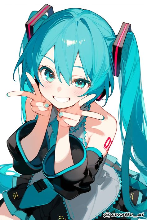 Miku Hatsune Chibi, Miku Chan, Cute Pokemon Wallpaper, 영감을 주는 캐릭터, Anime Poses, Manga Drawing, Hatsune Miku, Cute Anime Character, Blue Hair