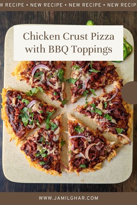 Chicken Pizza Crust, Chicken Crust, Chicken Crust Pizza, Meat Lovers Pizza, Baked Bbq Chicken, Bbq Pizza, Bbq Chicken Pizza, Boiled Egg Diet Plan, Crust Pizza