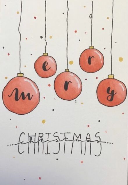 Merry Christmas Easy Drawing, Xmas Card Drawing Ideas, Christmas Card Aesthetic Ideas, Teacher Christmas Card Ideas, Easy Drawings For Christmas, Easy Christmas Card Drawings, Christmas Cards To Draw, Cute Christmas Cards Handmade Easy, Easy Christmas Card Designs