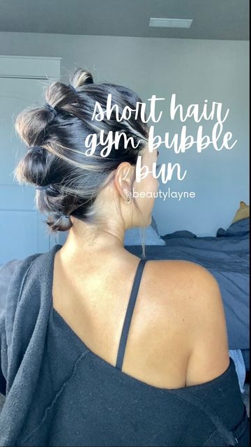 Short Hair Updo Easy, Short Hair Updo Tutorial, Short Hair Makeup, Short Hair Dos, Gym Hair, Short Hair Up, Gym Hairstyles, Shorthair Hairstyles, Short Hairdos