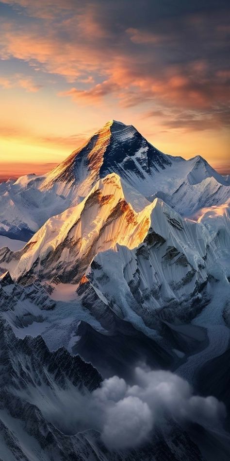 Gunung Everest, Mountain Wallpaper, Landscape Photography Nature, Landscape Art Painting, Mountain Photography, 수채화 그림, Drone Photos, Mountain Paintings, Wallpaper For Your Phone