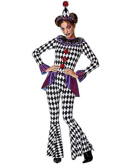 Adult Carnival Clown Costume - Spirithalloween.com Black And White Clown Costume, White Clown Costume, Carnival Clown Costume, Creepy Clown Costume, Marshmallow Costume, Halloween Costumes Ideas For Women, Clown Costume Women, Carnival Clown, Black And White Clown