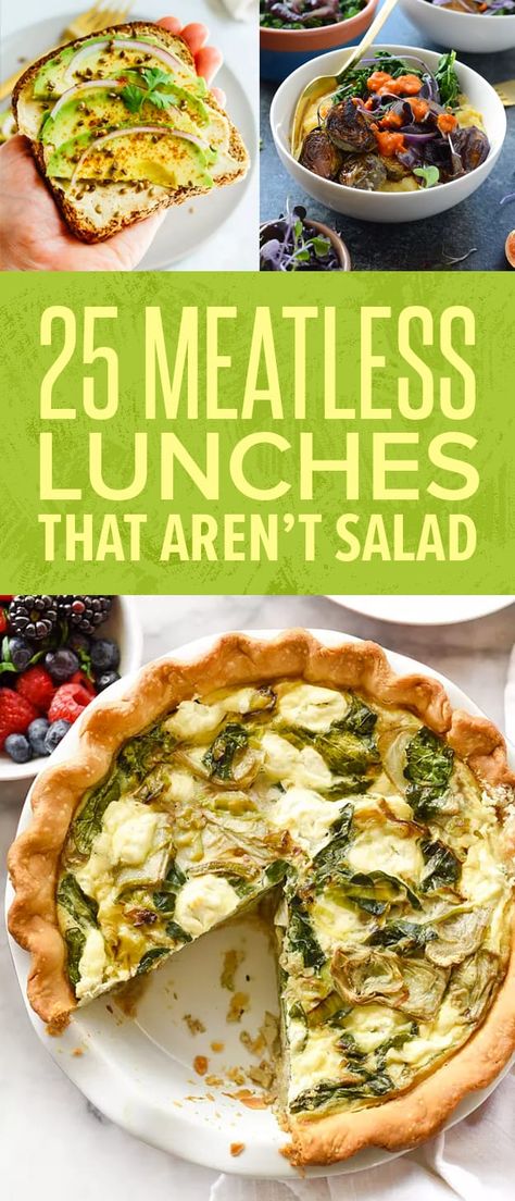 Meatless Lunches, Vegetarian Lunches, Vegetarian Lunch, Tasty Vegetarian Recipes, Meatless Meals, Vegetarian Diet, Healthy Vegetarian, Meat Free, Vegan Dinners