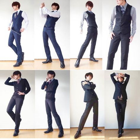 Hands In Suit Pockets Pose, Active Reference Poses, Manga Reference Poses Male, Holding Coat Over Shoulder Pose, Guy Reference Poses Photo, Standing Idle Poses Reference, Pose Reference Photo Male Action, Pose Ideas Drawing Male, Adjusting Tie Pose