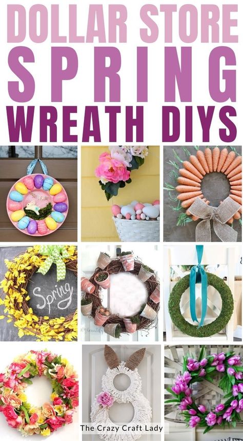 Spring Wreaths, Spring Wreaths For Front Door Diy, Spring Wreath Ideas, Spring Wreaths For Front Door, Spring Flower Wreath, Easter Wreath Diy, Diy Spring Wreath, Wreaths Diy, Diy Spring