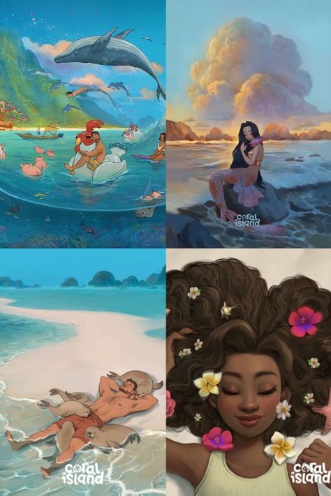 Take a trip to Coral Island with the illustrations of David Ardinaryas Lojaya David Ardinaryas Lojaya, David Ardinaryas, Coral Island, Mermaid Stories, Human Body Drawing, Farm Layout, Character Design Sketches, Island Decor, Island Art