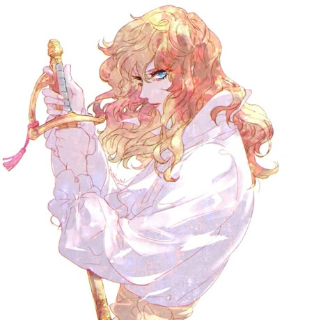 The Rose Of Versailles, Rose Of Versailles, Lips Shirt, Lady Oscar, Noble Lady, Royal Art, Eyes Closed, Long Blonde, Simple Background