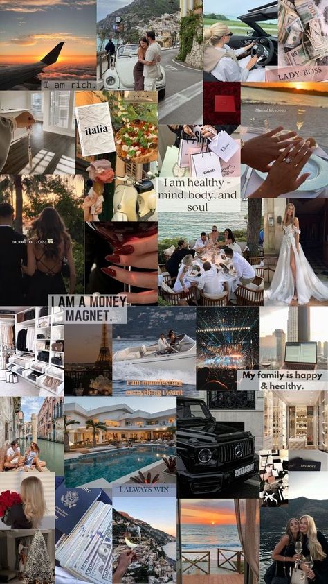 Dream Lifestyle Vision Board, Digital Vision Board 2024, Dream Mapping, Vision Board Design, Goals Vision Board, Vision Board Themes, Vision Board Collage, Vision Board Ideas, Vision Board Examples