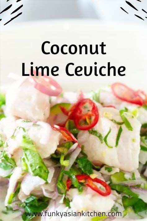 Tropical ceviche in under 15 minutes? Yes, please! This healthy starter is an elegant starter that you can make hours ahead. Perfect party food! #ceviche #seafood #asianseafood Asian Pantry, Seafood Ceviche, Asian Salads, Asian Seafood, Scallop Ceviche, Asian Appetizers, Healthy Asian, Healthy Asian Recipes, Asian Party