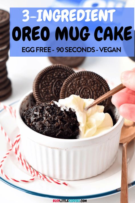 Oreo Mug Cake Without Cocoa Powder, Orea In A Mug Cake Recipe, Mug Cake Microwave Easy 3 Ingredients, Oreo Mug Cake Microwave, Oreo Mug Cake Recipe, Oreo Mug Cake, Oreo Mug, 3 Ingredient Mug Cake, Mugcake Recipe