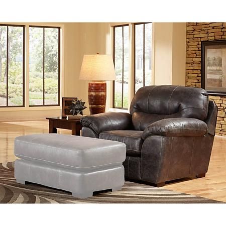 Morris Chair Faux Leather Chair, Oversized Chair, Leather Club Chairs, Chair And A Half, Furniture Market, Ottoman Set, Living Room Collections, Ottoman In Living Room, Living Room Sets Furniture