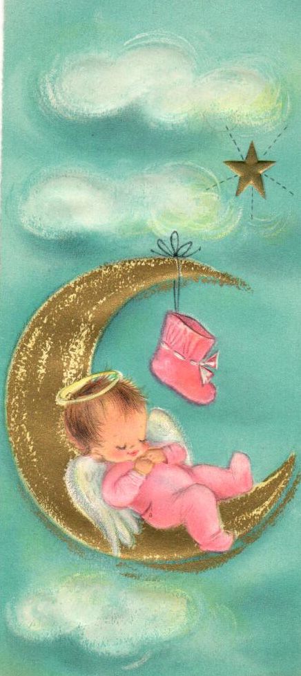 All sizes | sleeping-baby-angel | Flickr - Photo Sharing! Natal, Angel Baby Painting, Angel Pic, Angel Bebe, Angel Illustration, Sleeping Angel, Pink Xmas, Vintage Christmas Greeting Cards, Baby Painting