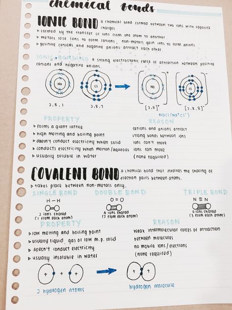 #chemistrynotes #aestheticnotes #studyblr Chemistry Flashcards Aesthetic, Chemical Level Of Organization Notes, Higher Chemistry Notes, Bonds In Chemistry, Chemistry Study Notes Aesthetic, Chemistry Notes Igcse, Chemistry Tips College, Science Revision Notes Chemistry, Pretty Chemistry Notes