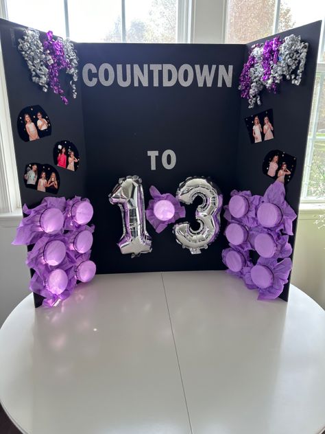 Looking for a fun way to count down the days to your child becoming a teenager? Create a punchboard! 13 Days To 13 Birthday, Things To Do At 13th Birthday Party, Count Down To Birthday Gift Ideas, 13 Year Birthday Ideas, 13 Days To Go Countdown Birthday, Birthday Countdown Punch Board, 13th Birthday Surprise Ideas, Birthday 13 Ideas, 13 Gifts For 13th Birthday