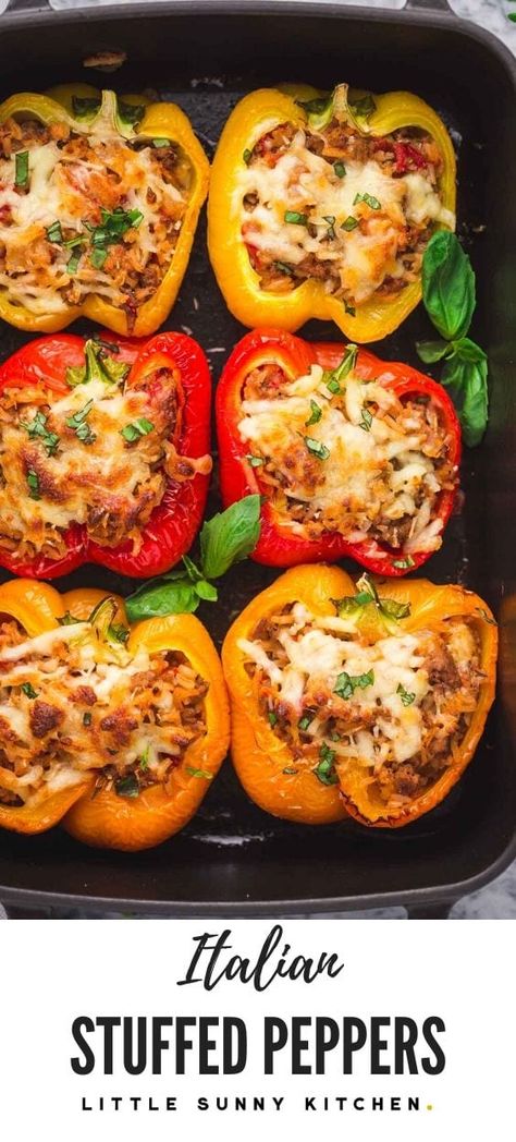 Fast Family Dinners, Classic Stuffed Peppers, Italian Stuffed Peppers, Low Carb Tacos, Bell Pepper Recipes, Family Lunch, Diner Recept, Calisthenics Workout, Peppers Recipes