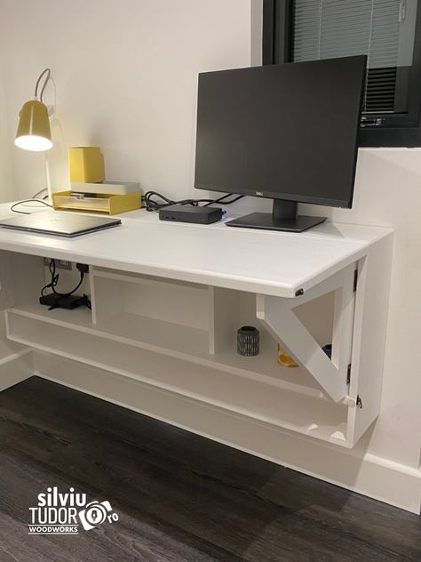 Folding Desk Office, Fold Up Office Desk, Tiny Space Desk, Fold Out Office Desk, Foldaway Desk Home Office, Fold Down Desk Ideas, Ikea Pull Out Desk, Tiny Room Desk Ideas, Fold Out Shelf