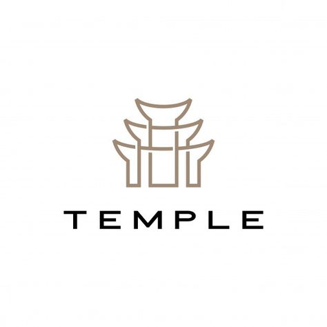 Temple logo icon illustration Premium Ve... | Premium Vector #Freepik #vector #background #logo #abstract #travel Transportation Logo, English Logo, Temple Logo, Temple Thailand, Page Dividers, Zen Den, Cup Logo, Thailand Art, Thai Pattern