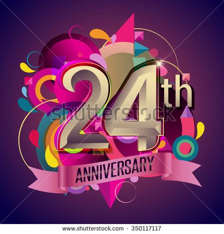 24th years anniversary wreath ribbon logo, geometric background - stock vector Happy 27th Anniversary, Happy 24th Anniversary, Happy Anniversary Hubby, Anniversary Wishes For Parents, Happy Icon, 28th Wedding Anniversary, Anniversary Wishes Message, Anniversary Background, Wheat Wreath