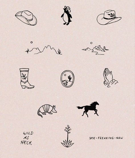 Small Cowboy Tattoo, Simple Line Tattoo, January Books, Cute Matching Tattoos, Cowgirl Tattoos, Cowboy Tattoos, Texas Tattoos, Country Tattoos, Western Tattoos