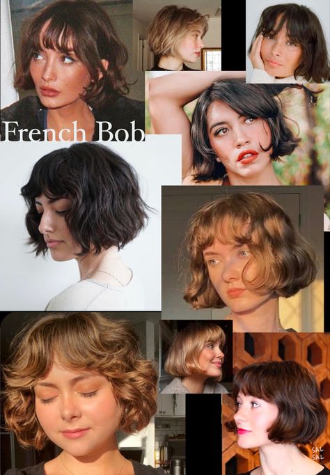 French Wavy Bob Haircut, Curled French Bob, French Choppy Bob, Curly Parisian Bob, Short Hairstyle French, Parisian Bob Straight Hair, French Bob Bayalage, Bob Hairstyles French, Curly French Bob Without Bangs