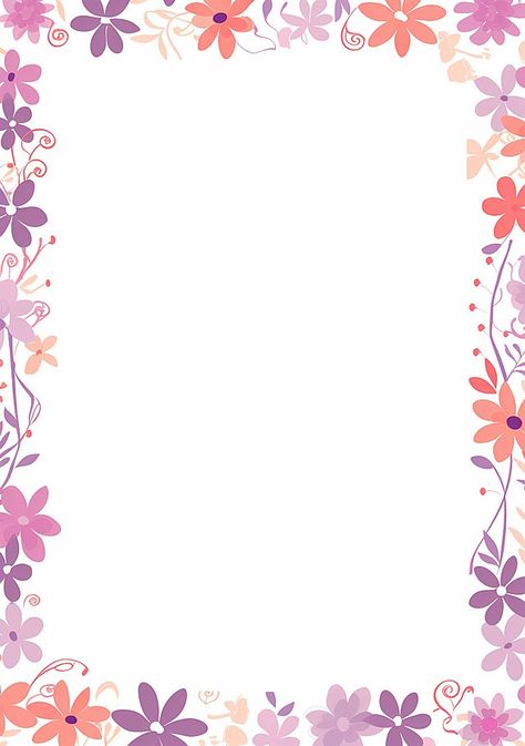 Watercolor Flowers Background Wallpapers, Border Background Frames, Pink Border Background, Pngtree Background, Page Borders Free, Slides Background, Borders Flowers, Scrapbook Frame, Flower Borders