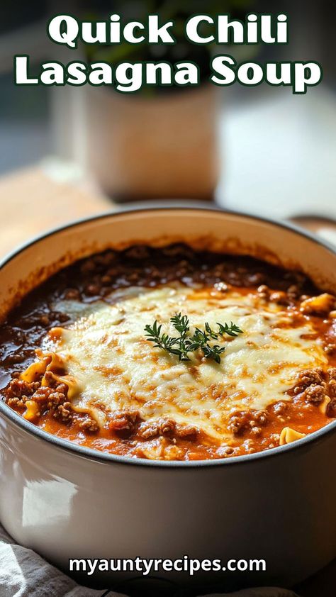 Whip up a Quick and Easy Chili Lasagna Soup that your family will love. With minimal prep time and the convenience of a crockpot, you can create a flavorful dish that combines the best of chili and lasagna. Ideal for any night of the week! Easy Crockpot Chili, Chili Lasagna, Quick Chili, Lasagna Soup Recipe, Diced Green Chilies, Crockpot Chili, Ricotta Pasta, Easy Chili, Lasagna Soup