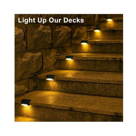 8 pack New Solar Deck Lights Outdoor Waterproof LED Steps Lamps for Stairs Fence Post Lights Outdoor, Stairs Lights, Patio Pathway, Solar Post Lights, Solar Post Caps, Solar Fence Lights, Led Deck Lighting, Solar Deck Lights, Deck Lights