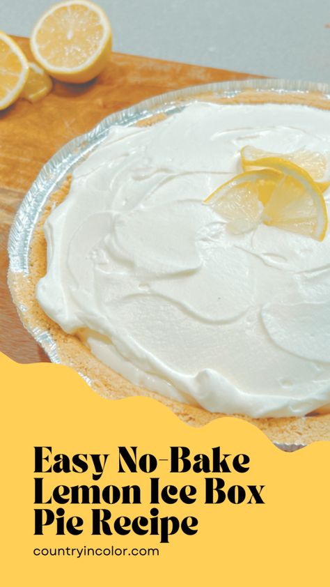 This No Bake Lemon Ice Box Pie Recipe is a refreshing summer dessert made with sweetened condensed milk and fresh lemons. Easy to make and perfect for any occasion, this tangy lemon ice box pie is sure to impress. Try this ultimate no bake lemon ice box pie recipe today! Ice Box Pie, Lemon Ice Box Pie Recipe, Lemon Ice Box Pie Recipe Condensed Milk, Meyer Lemon Pie With Condensed Milk, Ice Box Lemon Pie, Myer Lemon Recipes, No Bake Lemon Icebox Pie, Lemon Pie Recipe Condensed Milk, Lemonade Pie No Bake Condensed Milk