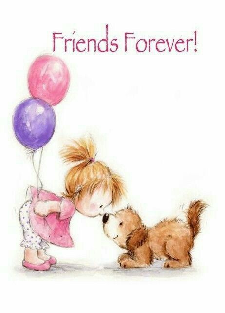 Friends Card, Baby Posters, Forever Girl, Girl Friends, Cute Paintings, Special Girl, Cute Teddy Bears, Digi Stamps, Cartoon Clip Art