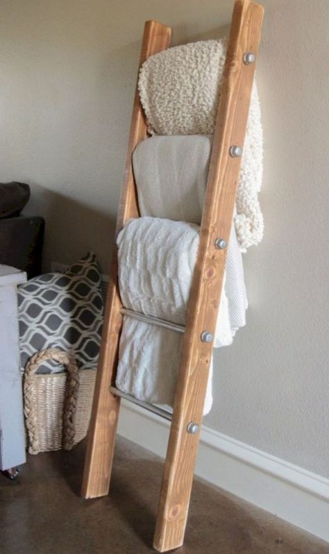 Rustic Ladder Decor, Diy Home Decor For Apartments, Apartment Decorating Ideas, Apartment Decorating On A Budget, First Apartment Decorating, Plate Rack, Apartment Organization, Wooden Ladder, Baby Shower Decor