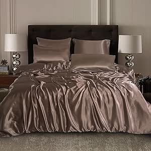 Double King Size Bed, Duvet Bed, Silk Bed Sheets, Satin Bedding, Luxury Duvet Covers, Luxurious Bed, Dark Colours, Silk Bedding, Duvet Bedding Sets