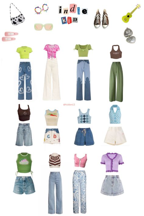 indie kid indie style outfits Indie Shein Outfits, 2020 Indie Outfits, Y2k Outfits Bright Colors, Indie Core Aesthetic Outfits, Kidcore Style Outfits, Indie Kidcore Outfits, Indie Y2k Outfits, Bright Clothes Aesthetic, Indie Moodboard