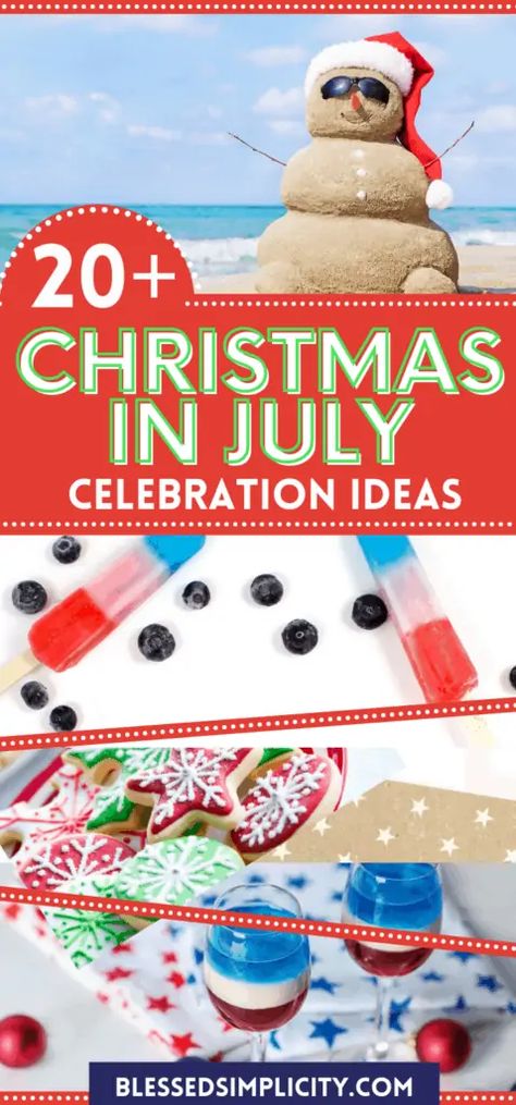 Christmas Host, Christmas In July Decorations, Christmas In July Party, Summer Entertaining Recipes, Different Christmas Trees, Hosting Christmas, Summer Christmas, July Ideas, Christmas Tree Garland