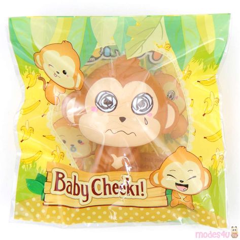 scented mini cheeki baby monkey big eye squishy by Puni Maru - modeS4u Kawaii Shop Silly Squishies, Christmas Basket, Cute Squishies, Monkey Pattern, A Monkey, Christmas Baskets, Lisa Frank, Baby Monkey, Kawaii Shop