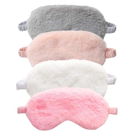 A Self-Care Stocking Stuffer: 4-Pack Faux Fur Eye Mask Cute Sleep Mask, Cute Sleep, Sleeping Eye Mask, Mask Cute, Soft Eyes, Sleep Masks, Pink Fur, Eye Cover, Improve Sleep Quality