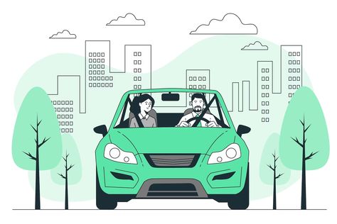 Free Vector | Car driving concept illustration Driving Cartoon, Learners Licence, Driving Instructions, Create A Story, Inside Car, Driving Instructor, Driving Car, Driver License, Driving Lessons