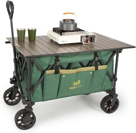 Amazon.com: WHITSUNDAY Collapsible Wagon Folding Garden Outdoor Park Utility Wagon Picnic Camping Cart Compact with Bearing and Brake (Khaki) : Everything Else Wagon Camping, Heavy Duty Wagon, Beach Wagon Cart, Outdoor Wagon, Collapsible Wagon, Table Plate, Outdoor Cart, Beach Wagon, Utility Wagon