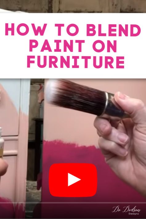 Hand Painted Furniture Bohemian Diy, Blending Furniture Paint, Blending Chalk Paint On Furniture Videos, How To Blend Chalk Paint On Furniture, Furniture Painting Techniques Tutorials, Blended Painted Furniture, How To Blend Paint On Furniture, Blending Paint On Furniture, Blending Chalk Paint On Furniture