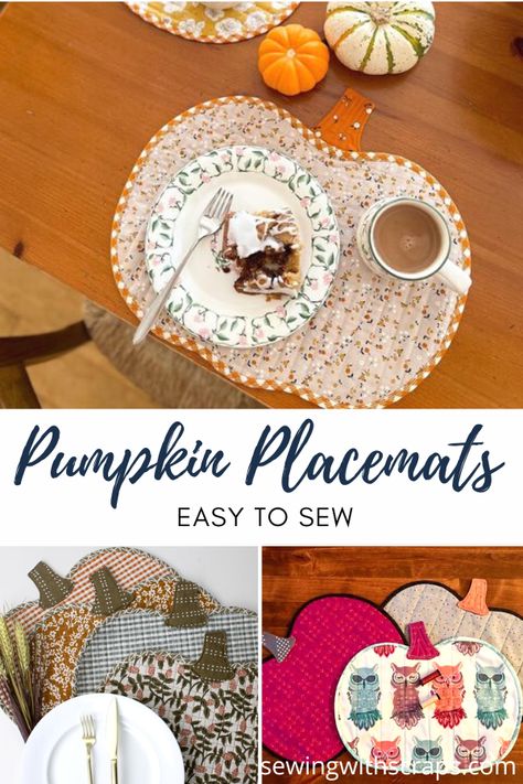 Pumpkin Placemats - Sewing With Scraps Fabric Shoelaces, Wilderness Quilt, Scraps Sewing, Paw Stocking, Sewing With Scraps, Peppermint Forest, Pumpkin Placemats, Triangle Pouch, Ouch Pouch