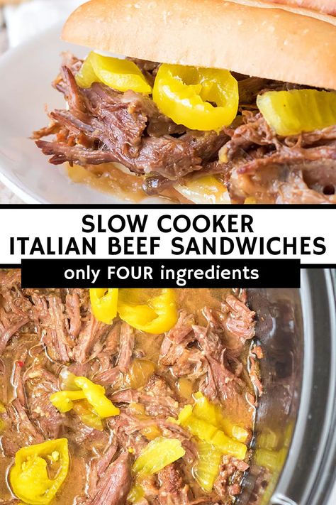 Crockpot Italian Beef, Crock Pot Italian Beef, Italian Roast Beef, Italian Beef Crockpot, Beef Recipes Easy Dinners, Crock Pot Italian, Italian Beef Recipes, Crockpot Italian, Slow Cooker Shredded Beef