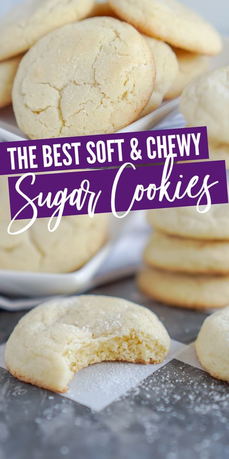 Soft Butter Cookies Recipe, Best Soft Sugar Cookies, Soft Sugar Cookies Recipe, Easy Sugar Cookie Recipe, Soft And Chewy Sugar Cookies, Sugar Cookies From Scratch, Chewy Sugar Cookie Recipe, Soft Sugar Cookie Recipe, Cookie Recipes From Scratch