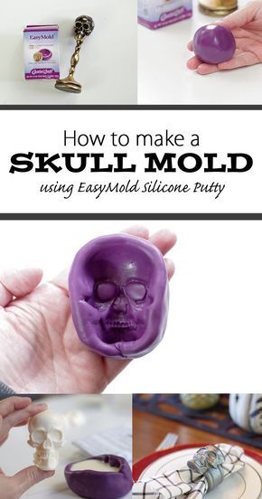 DIY Skull Mold | Whether you think skulls are great decor in general or only for October, this Skull Mold is an easy project for you to add to your list this month! #resincraftsblog via @resincraftsblog How To Make Silicone, Silicone Putty, Diy Resin Mold, Diy Skulls, Making Silicone Molds, Skull Crafts, Skull Mold, Diy Silicone, Formy Silikonowe