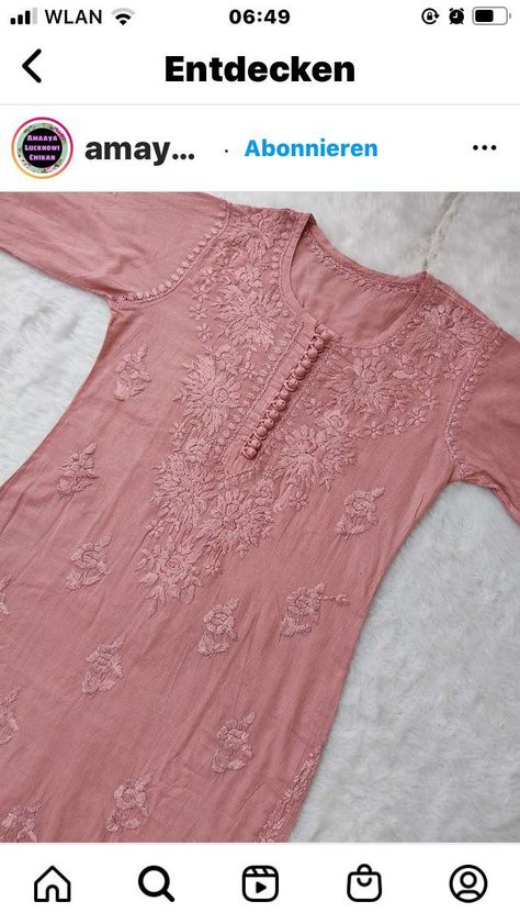 Cotton Chickenkari Kurti Designs, Chicken Kari Kurta, Chicken Kari, Silk Kurti Designs, Girls Dresses Diy, Kaftan Designs, Girls Dresses Sewing, Lace Dress Design, Latest Dress Design