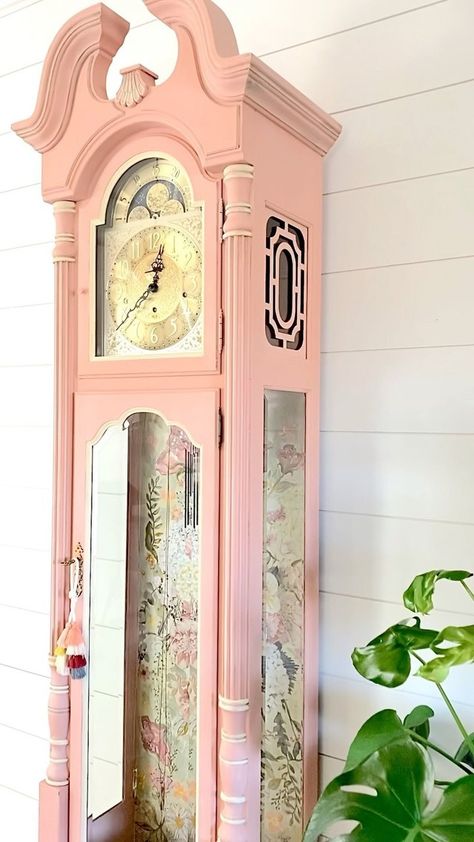 Shabby Chic Grandfather Clock, Update Grandfather Clock, Pink Grandfather Clock, Refinished Grandfather Clock, Grandfather Wall Clock, Mini Grandfather Clock, Refurbished Grandfather Clock, Painted Grandfather Clocks, Painted Grandmother Clock