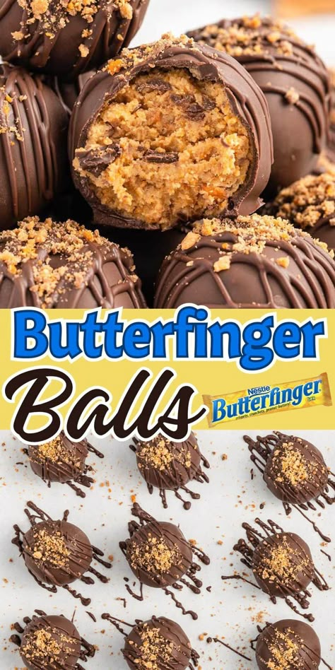 Cute Xmas Desserts, Butterfinger Peanut Butter Balls, Trending Dessert Recipes, Cannon Balls Recipe, Rolo Nilla Wafer, 4 Ingredient Peanut Butter Balls, Chocolate Dipping Ideas, Ball Shaped Desserts, Golden Oreo Truffles