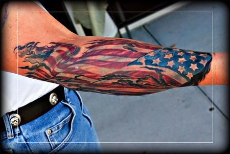 american flag tattoo sleeve - Google Search American Flag Forearm Tattoo, American Flag Sleeve Tattoo, Fire Fighter Tattoos, Patriotic Tattoos, Army Tattoos, Flame Tattoos, Military Tattoos, Flag Tattoo, Back Tattoos For Guys